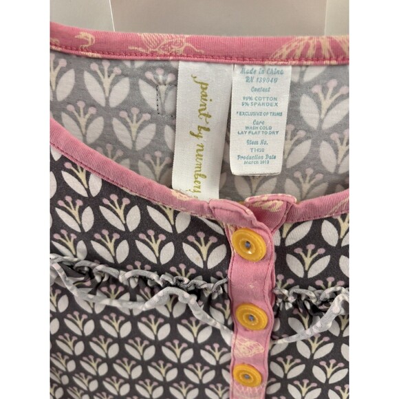 Girls Matilda Jane Paint By Numbers Ruffle Blouse Long Top Pink Brown Floral 8 - Picture 3 of 7